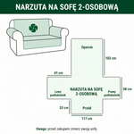 Wymiary narzuty na sofę 2-osobową.