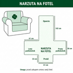 Wymiary narzuty na fotel.