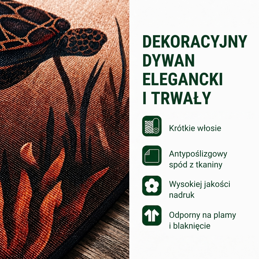 Dekoracyjny dywan – elegancki i trwały, z antypoślizgowym spodem.