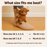 Cuddle socks highland cow size guide