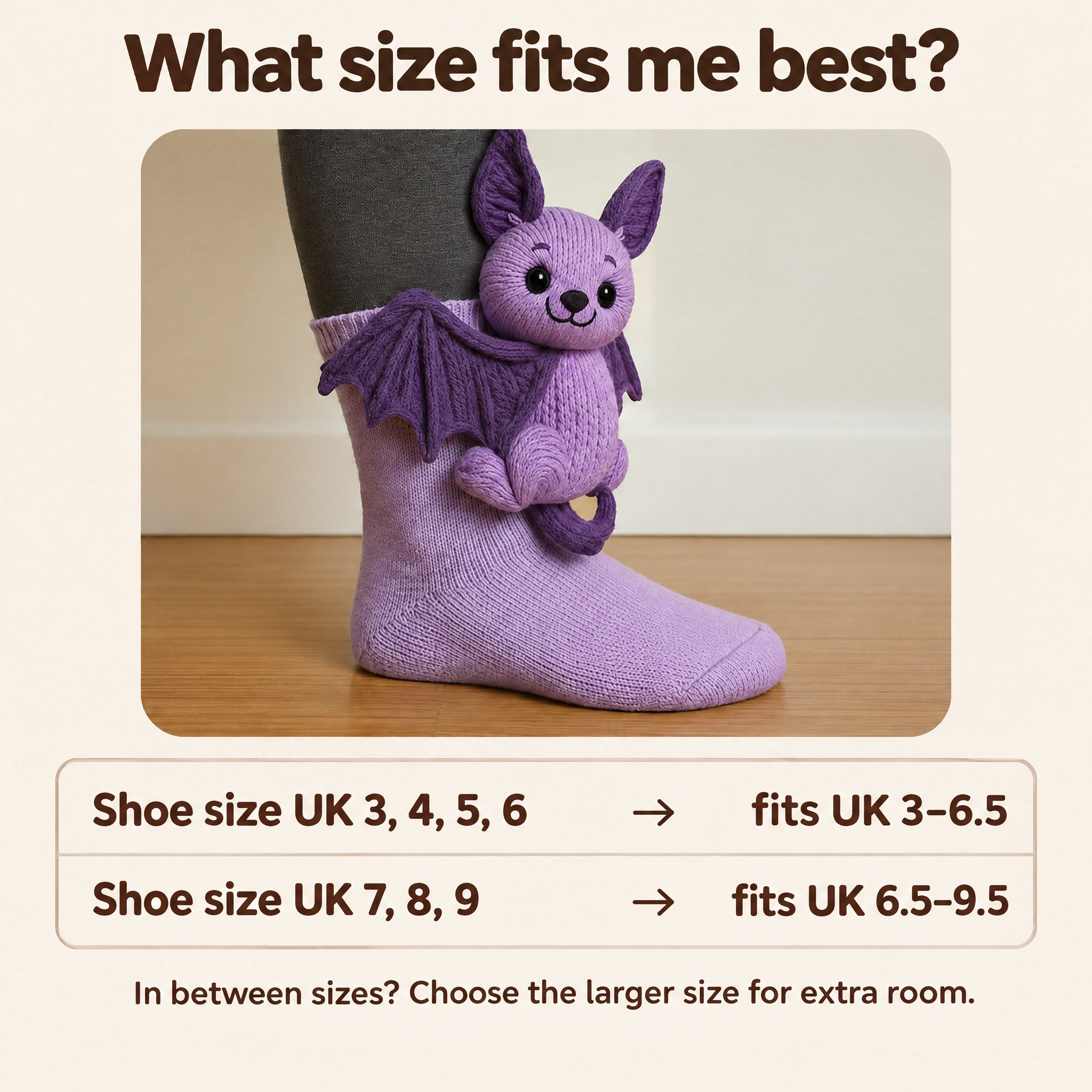 Cuddly socks bat size guide