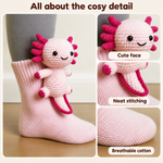 Cuddle socks axolotl details