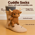 Cuddle socks highland cow features