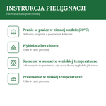 Instrukcja pielęgnacji pikowanej maty pod choinkę.