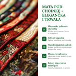 Pikowana mata pod choinkę – elegancka i trwała, mieszanka poliestru i bawełny.